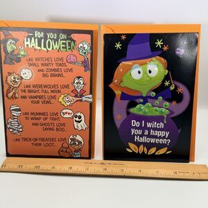 Hallmark Halloween Greeting Cards Lot of 2 Pop-Up & Interactive Sound Witch